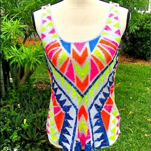 Express Neon Sequined Tank Top  size S